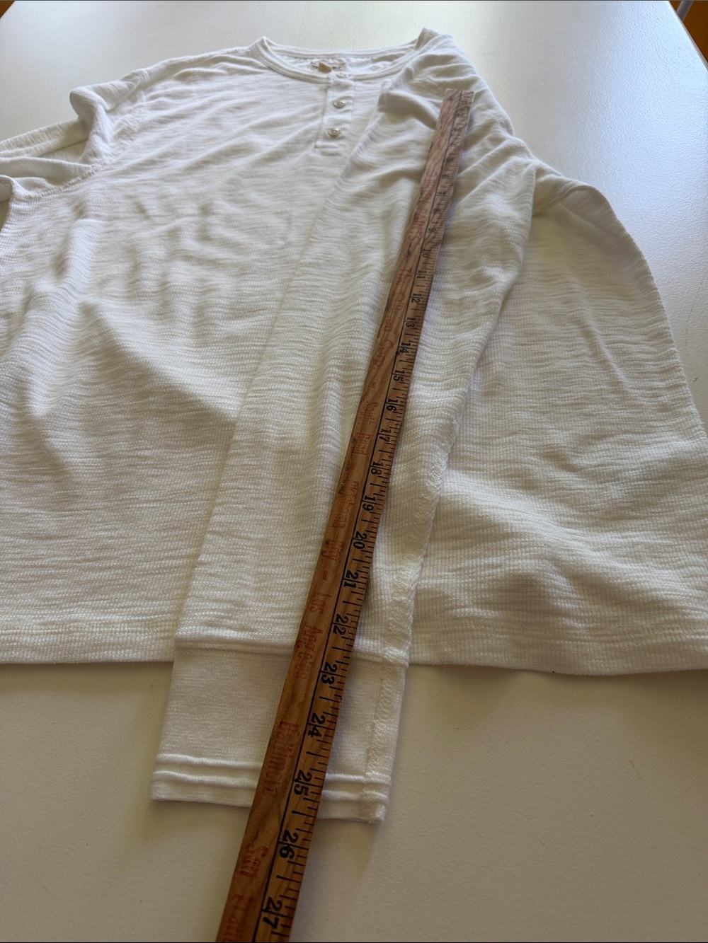 Todd Snyder Antique White Lightweight Mini Waffle Henley Sz XL. Box2 - Picture 8 of 8
